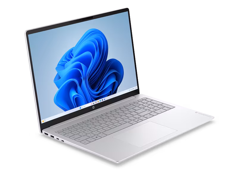 HP laptop with 13.3-inch screen and keyboard