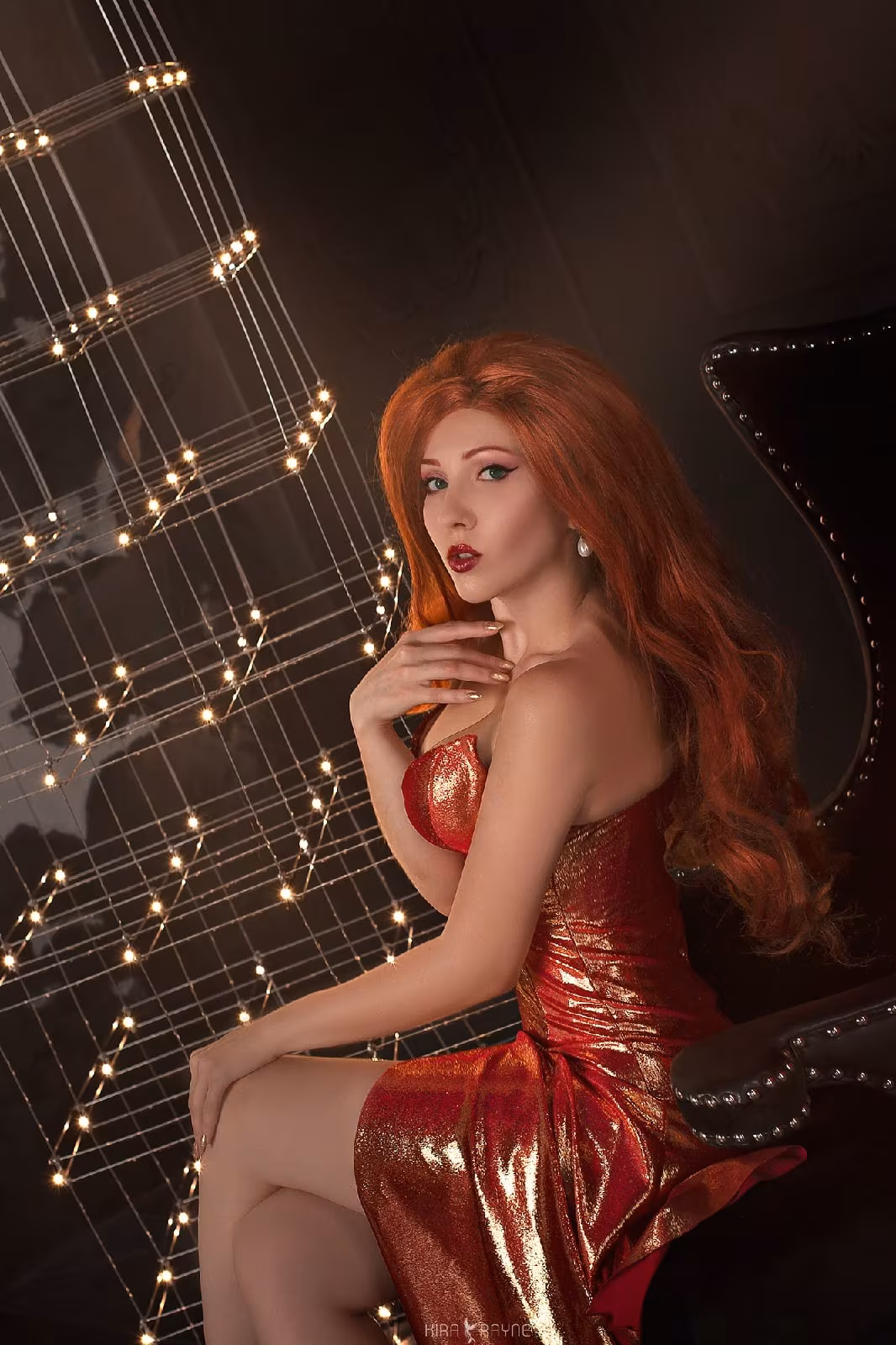 Tanyusha Varvarina Jessica Rabbit cosplay red dress long red hair