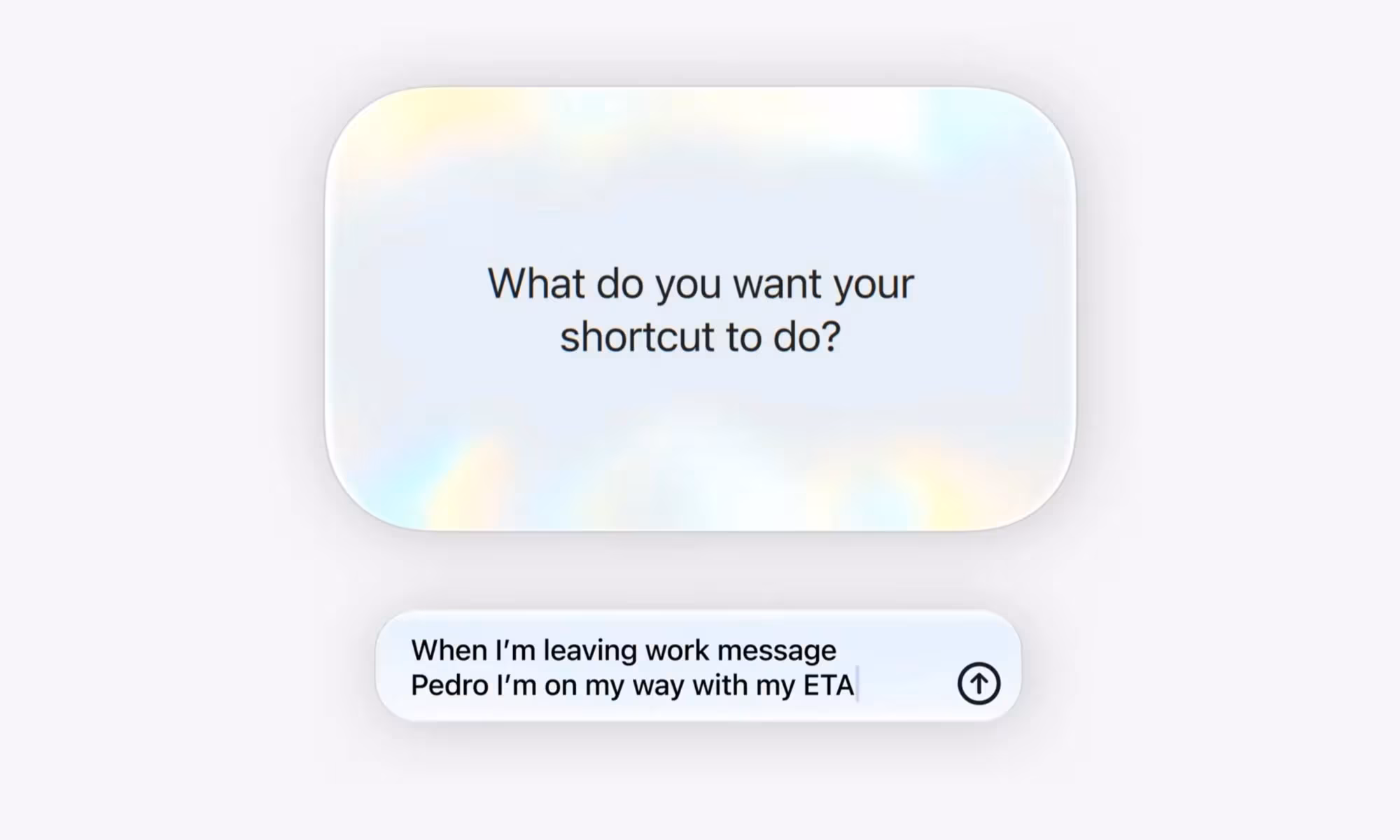 Dialog window asking about shortcut in iOS 27