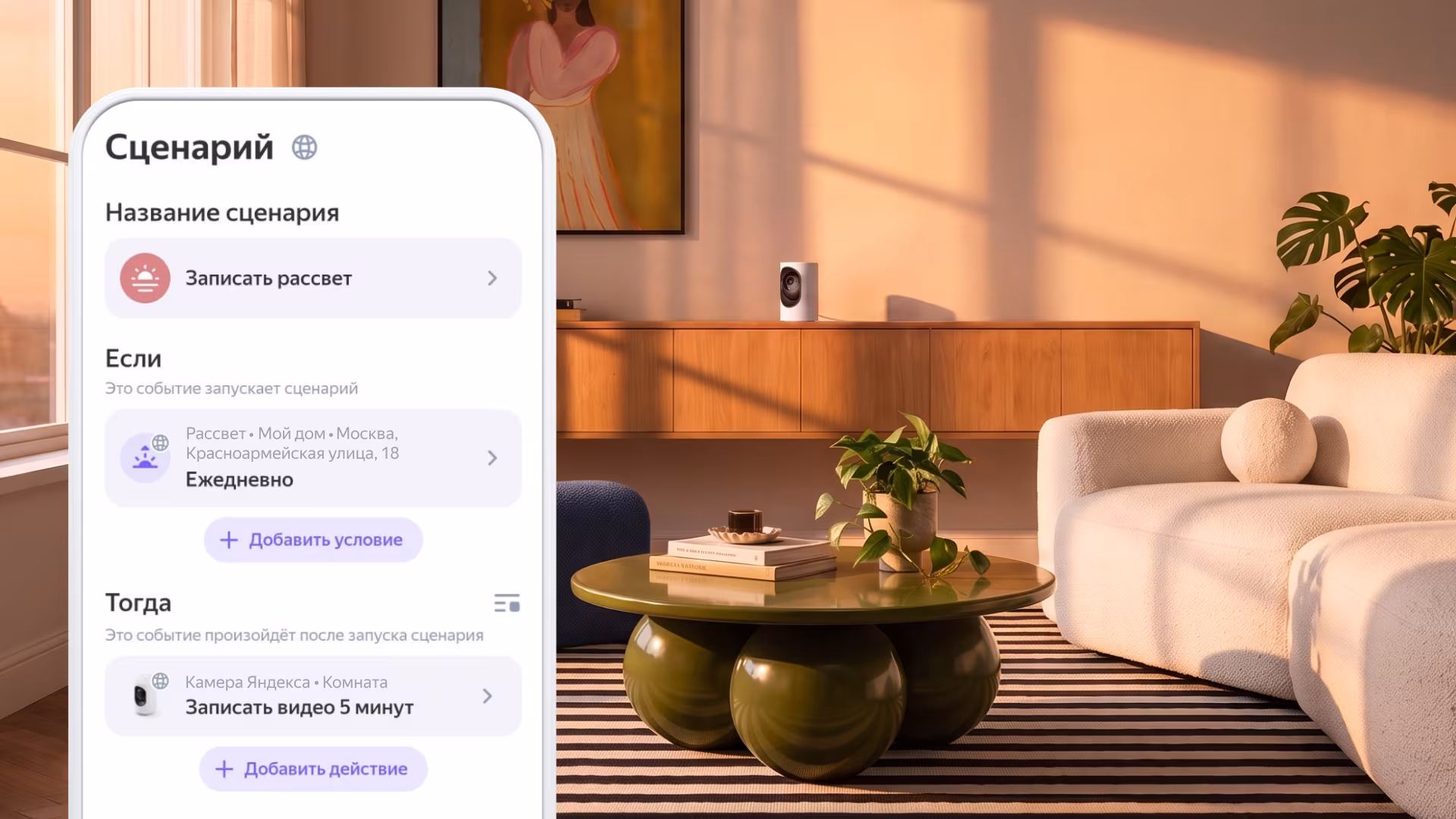 Yandex camera automatic recording feature