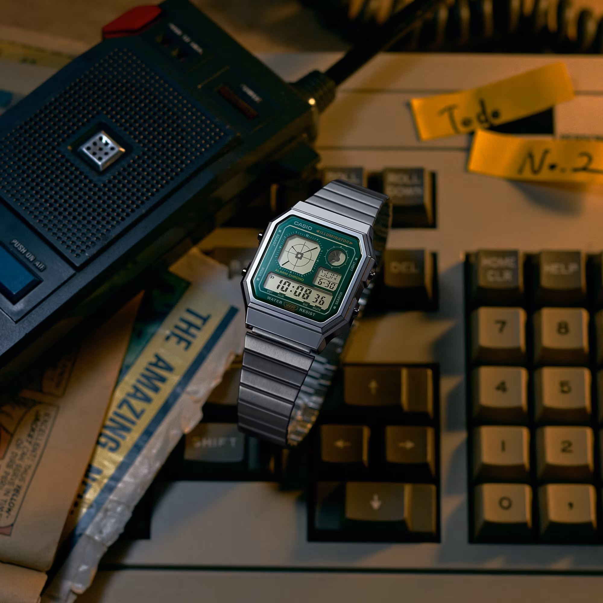 Casio A130WE watch on metal bracelet