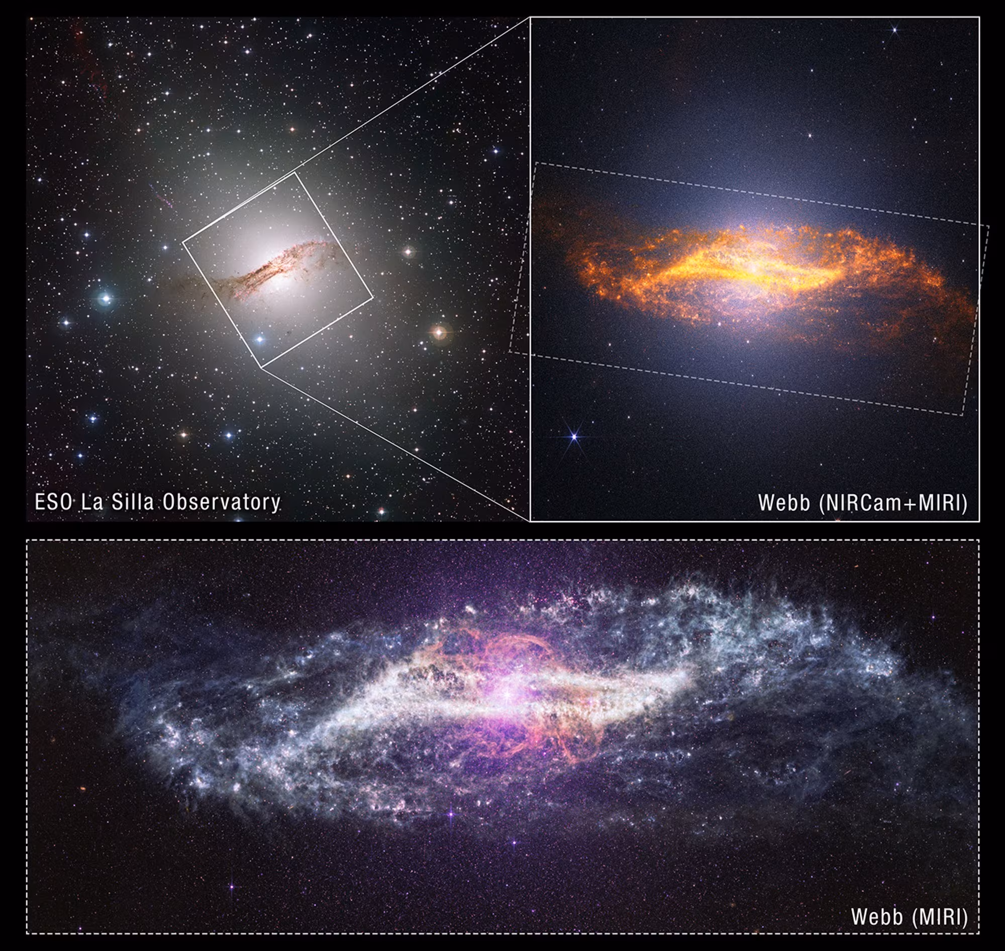 James Webb Space Telescope image of Centaurus A core