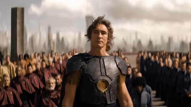 Character in armor from Apple TV series