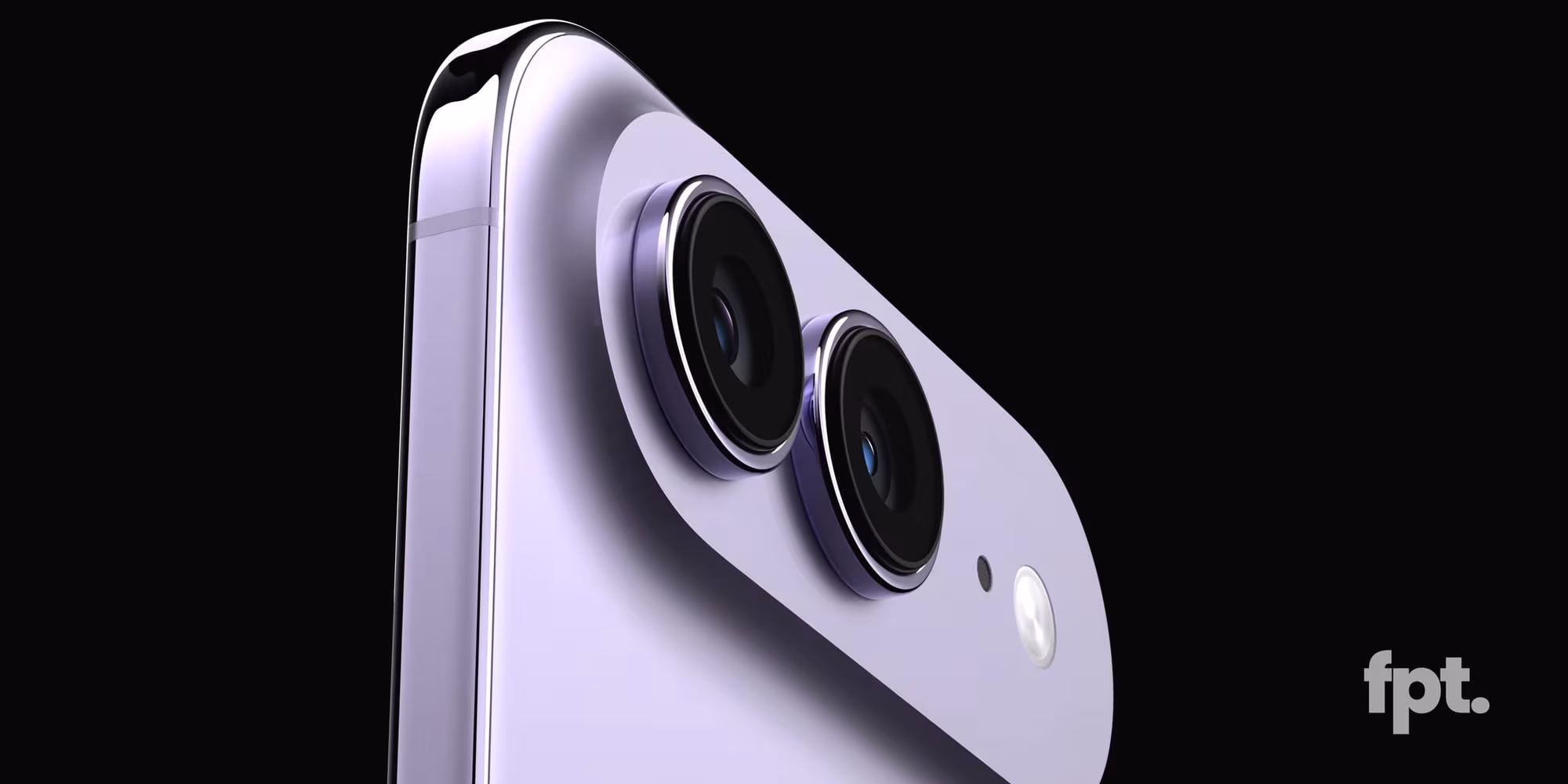 Lavender iPhone Air 2 render showing dual cameras and titanium body