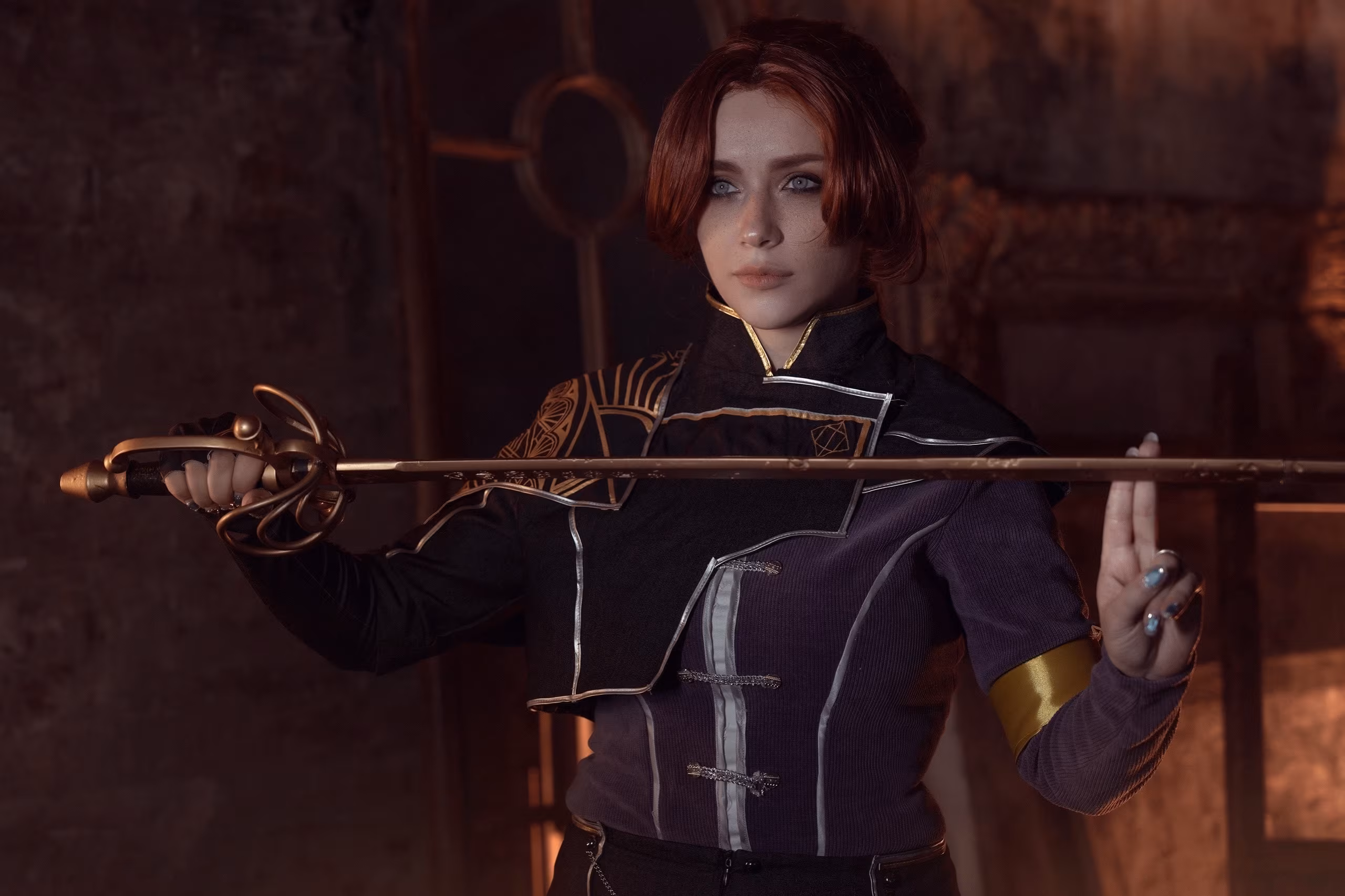 Russian model in Maëlle cosplay from Clair Obscur: Expedition 33